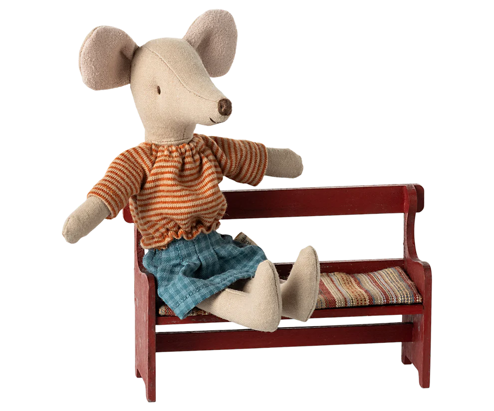 Maileg Bench for Mouse - Red