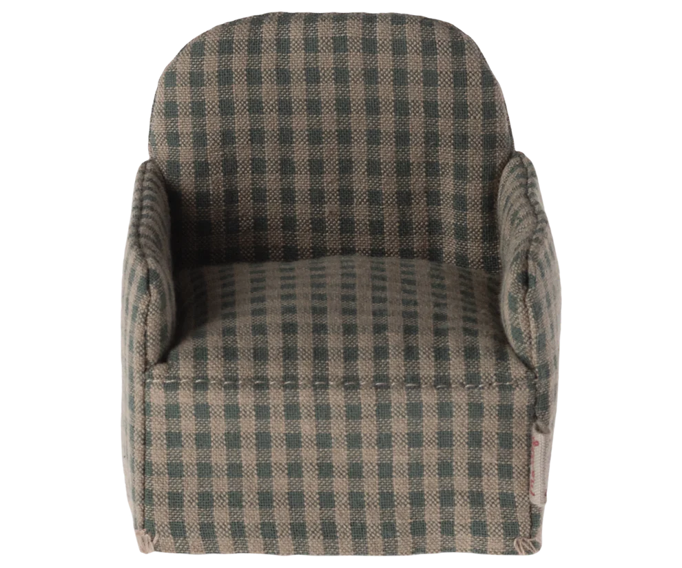 Maileg Chair for Mouse - Green Checker