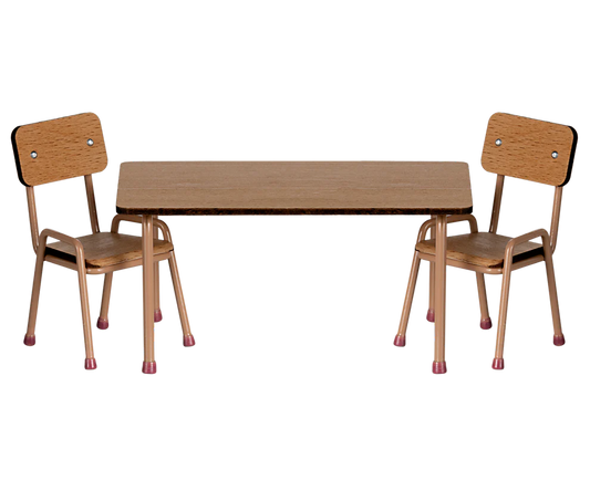 Maileg Table and Chair Set for Mouse - Dark Powder