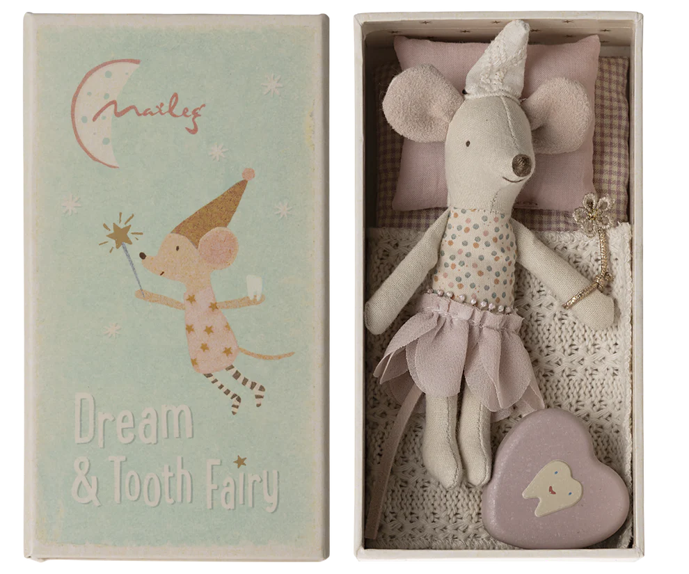 Maileg Tooth Fairy Mouse Little Sister in Matchbox