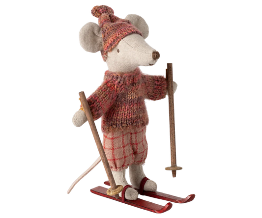 Maileg Winter Big Sister Mouse with Ski Set