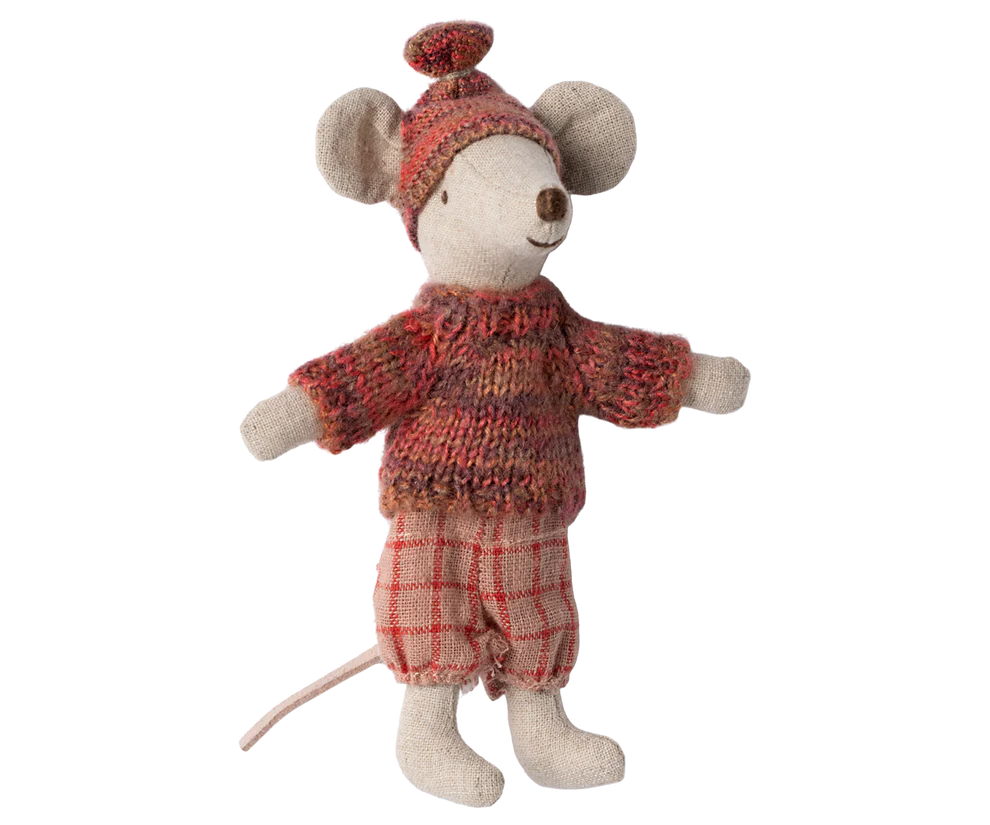 Maileg Winter Big Sister Mouse with Ski Set