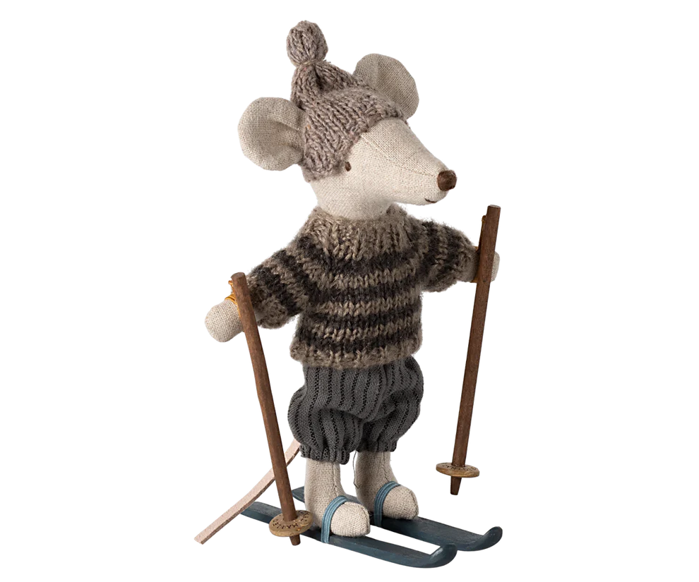 Maileg Winter Big Brother Mouse with Ski Set