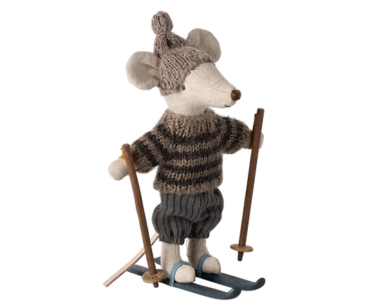 Maileg Winter Big Brother Mouse with Ski Set