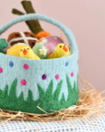 Load image into Gallery viewer, Tara Treasures Felt Blue Basket with Colourful Dots - Cheeky Junior
