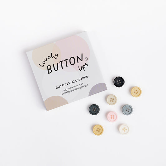 Lovely Buttons Ups ® Wall Hooks Neutral Collection