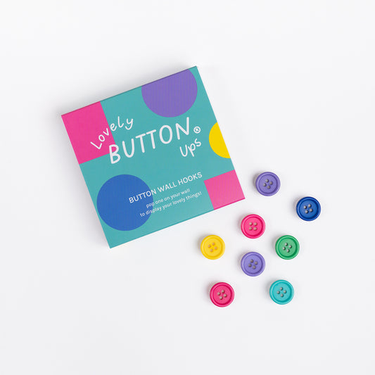 Lovely Buttons Ups ® Wall Hooks Colourful Collection