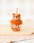 Load image into Gallery viewer, Tara Treasures Felt Bear Boba Bubble Tea
