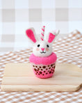 Load image into Gallery viewer, Tara Treasures Felt Bunny Boba Bubble Tea
