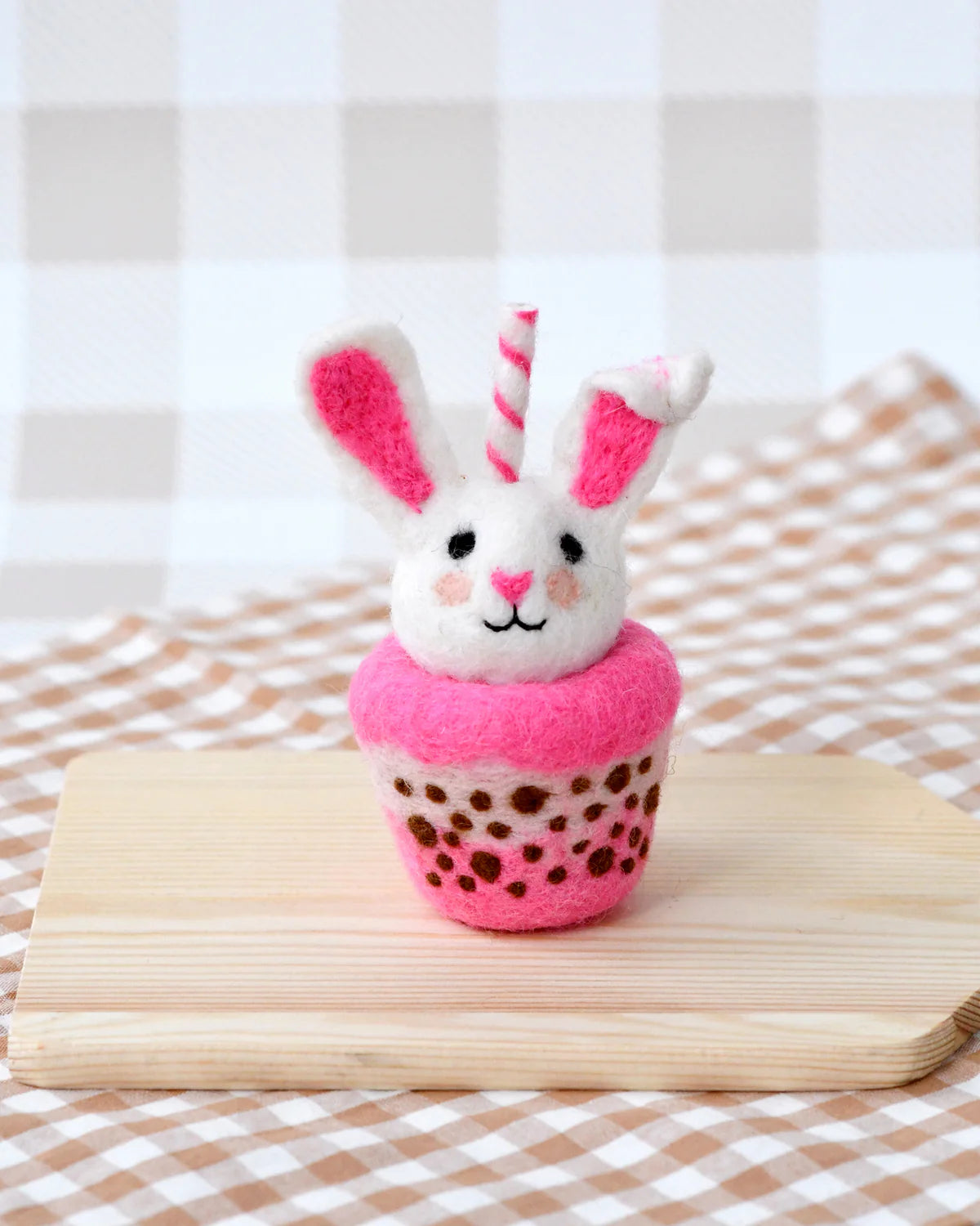 Tara Treasures Felt Bunny Boba Bubble Tea