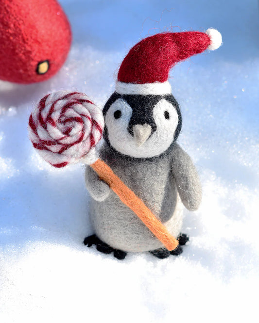 Tara Treasures Felt Penguin with Lollipop Toy