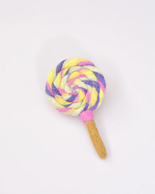 Tara Treasures Felt Purple, Pink and Yellow Swirl Lollipop