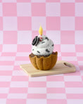 Load image into Gallery viewer, Tara Treasures Felt Giant Orea Cupcake with Candle
