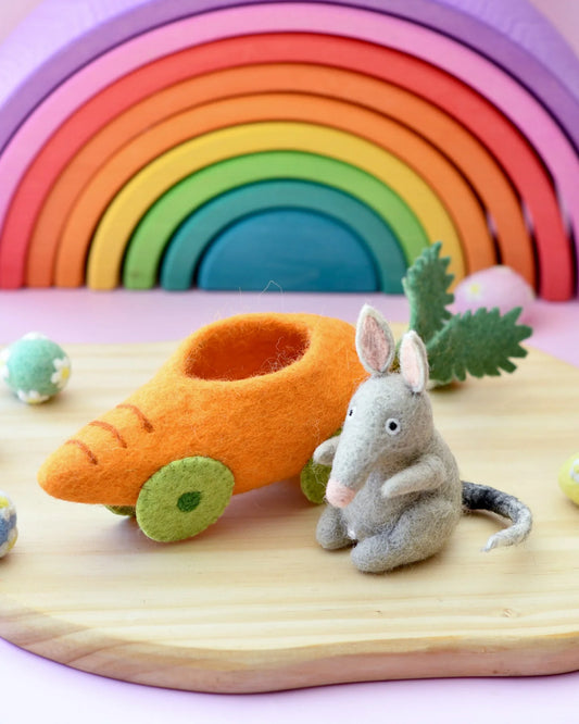 Tara Treasures Felt Bilby with Carrot Car - Cheeky Junior