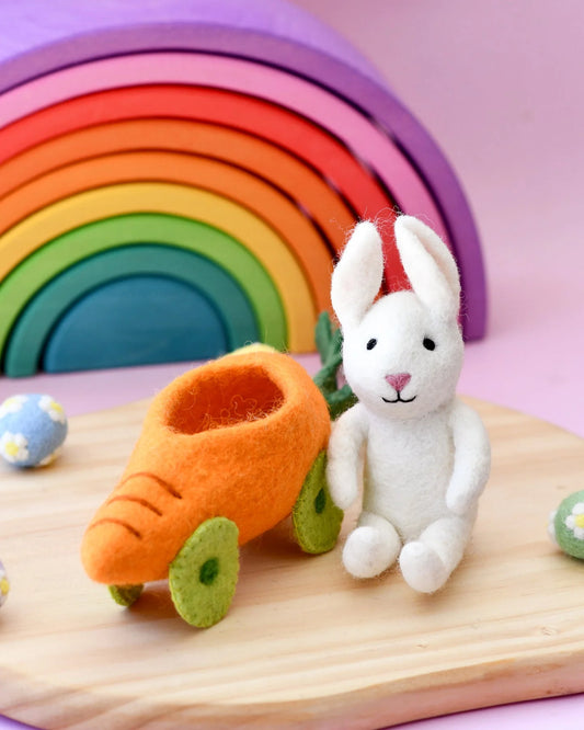 Tara Treasures Felt Rabbit with Carrot Car - Cheeky Junior