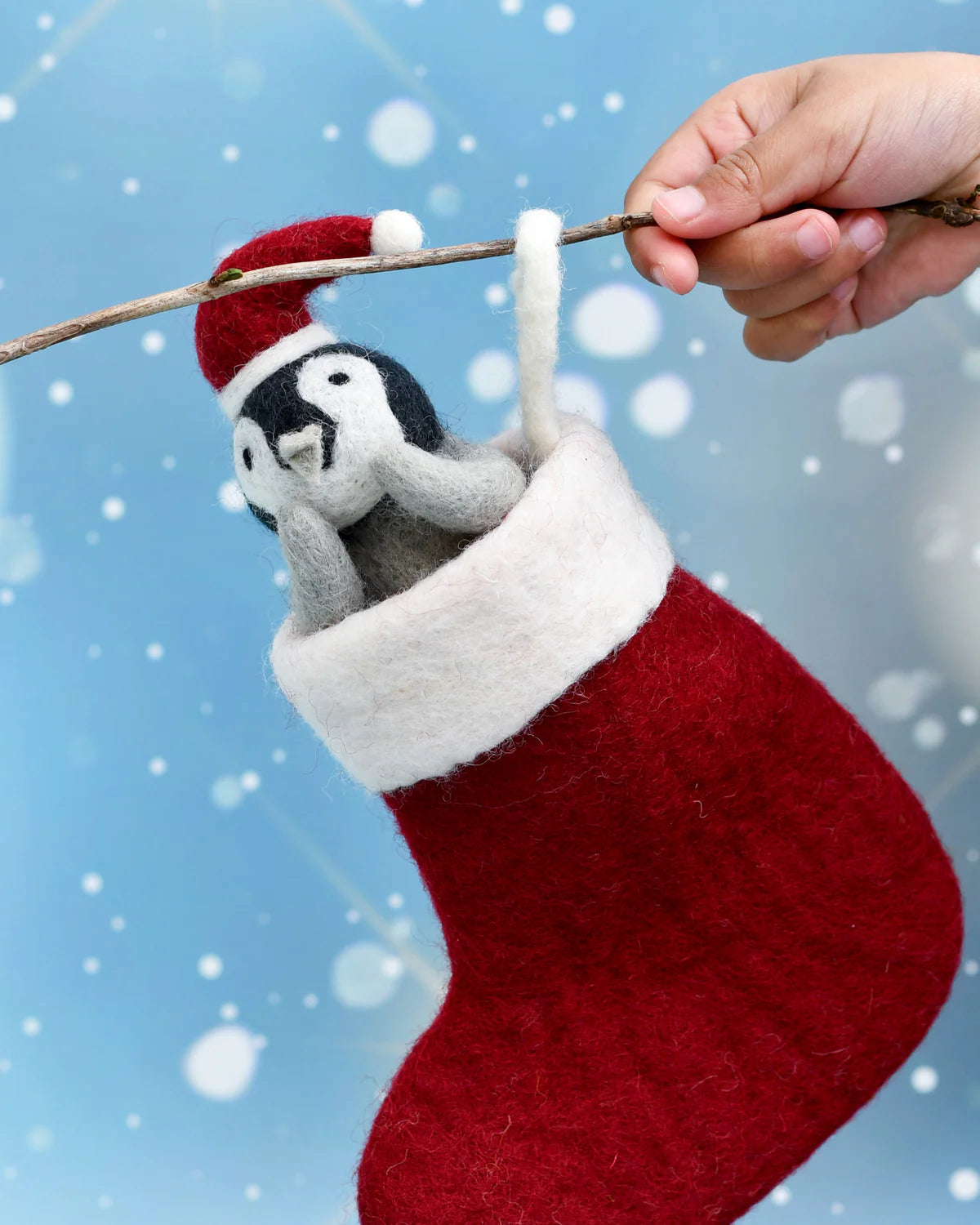 Tara Treasures Felt Penguin in Stocking Toy