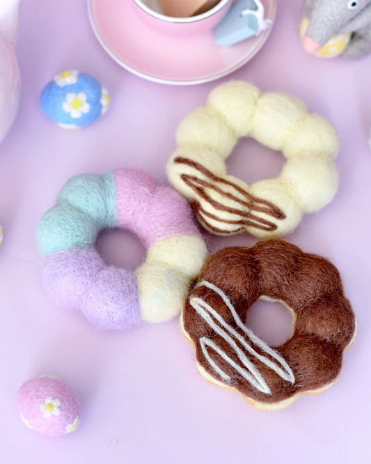 Tara Treasures Felt Pon De Ring Mochi Donuts Set of 3 - Cheeky Junior