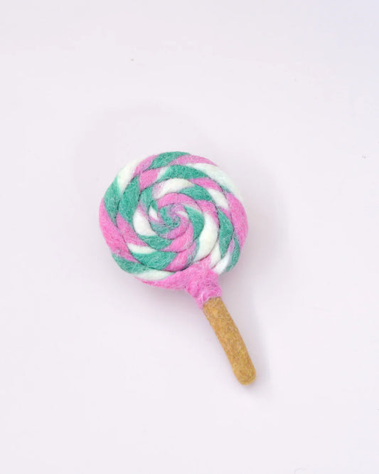 Tara Treasures Felt Pink and Green Swirl Lollipop