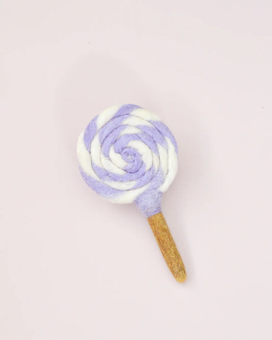 Tara Treasures Felt Purple and White Swirl Lollipop