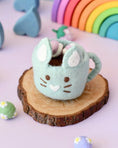 Load image into Gallery viewer, Tara Treasures Felt Bunny Hot Chocolate Mug with Marshmallows - Mint Cup - Cheeky Junior
