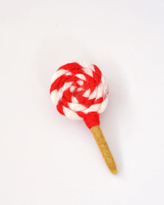 Tara Treasures Felt Red and White Swirl Lollipop