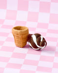 Load image into Gallery viewer, Tara Treasures Felt Chocolate Soft Serve Ice Cream
