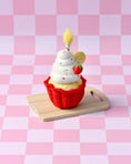 Load image into Gallery viewer, Tara Treasures Felt Giant Strawberry Cupcake with Candle
