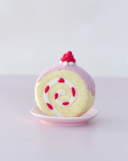 Tara Treasures Felt Strawberry Swiss Roll