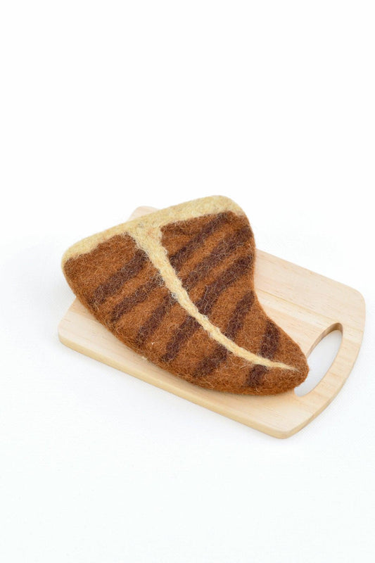 Tara Treasures Felt T-Bone Steak for Play Shop - Cheeky Junior