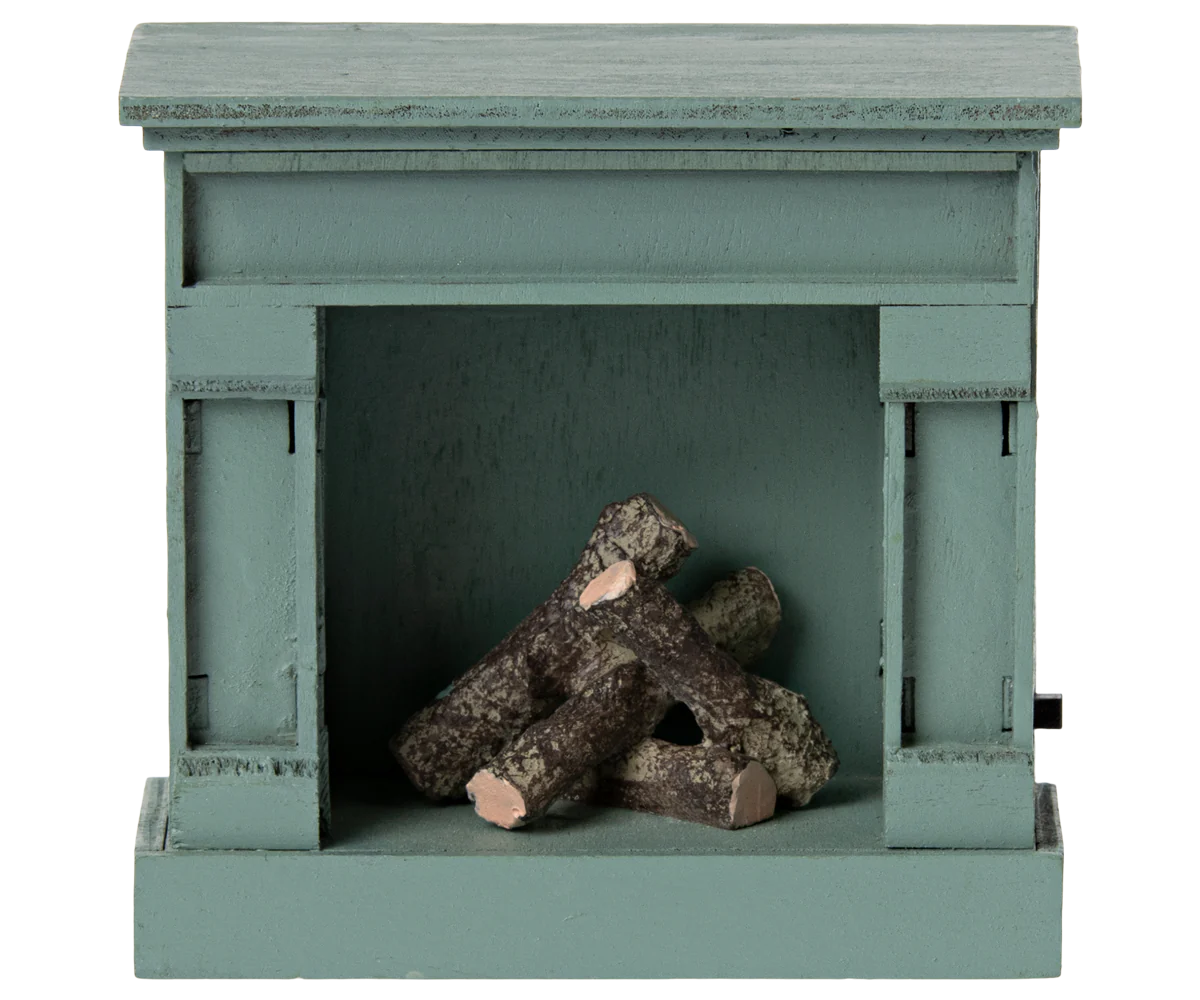 Maileg Miniature Fireplace Vintage Blue - Cheeky Junior