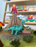 Load image into Gallery viewer, Tara Treasures Large Dinosaur Land with Volcano Felt Play Mat Playscape
