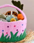 Load image into Gallery viewer, Tara Treasures Felt Pink Basket with Colourful Dots - Cheeky Junior
