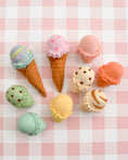 Load image into Gallery viewer, Tara Treasures Felt Ice Creams Set - Waffle Cones with 9 Ice Creams Scoops
