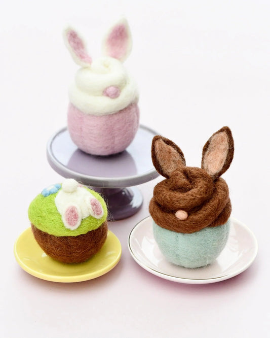 Tara Treasures Felt Easter Bunny Cupcakes Set of 3 - Cheeky Junior