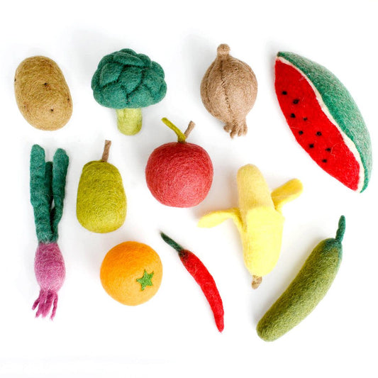 Tara Treasures Felt Vegetables and Fruits Set B - 11 pieces - Cheeky Junior