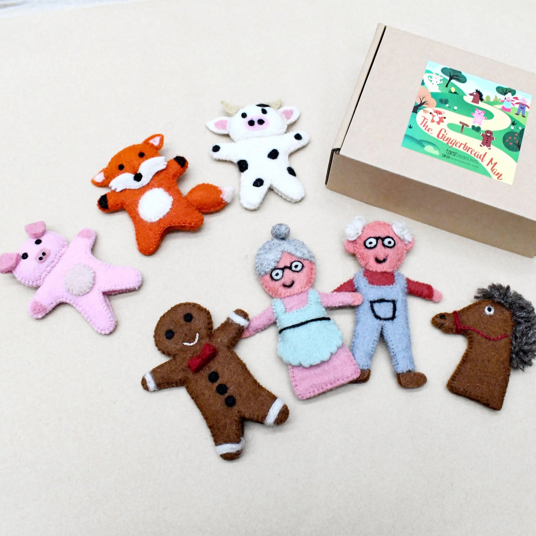 Tara Treasures Gingerbread Man Finger Puppet Set - Cheeky Junior