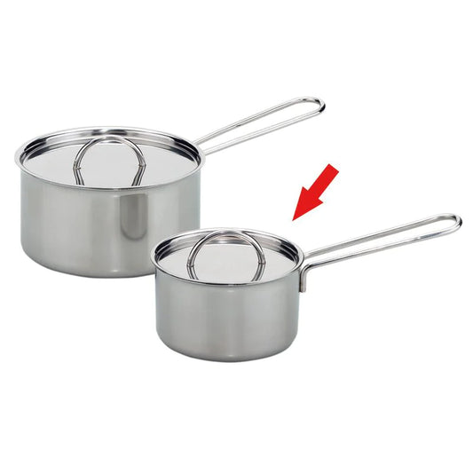 Gluckskafer Stainless Steel Play Pot Saucepan with Steel Lid + Handle 9cm - Cheeky Junior