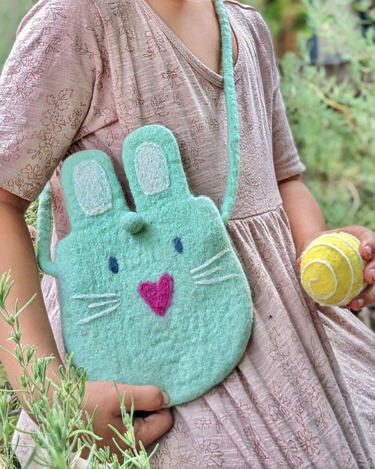 Tara Treasures Felt Easter Bunny Bag (Pink, Mint and Lilac) - Cheeky Junior