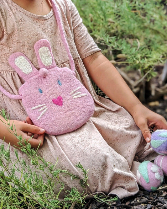 Tara Treasures Felt Easter Bunny Bag (Pink, Mint and Lilac) - Cheeky Junior