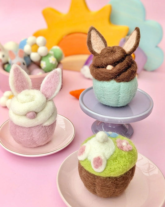 Tara Treasures Felt Easter Bunny Cupcakes Set of 3 - Cheeky Junior